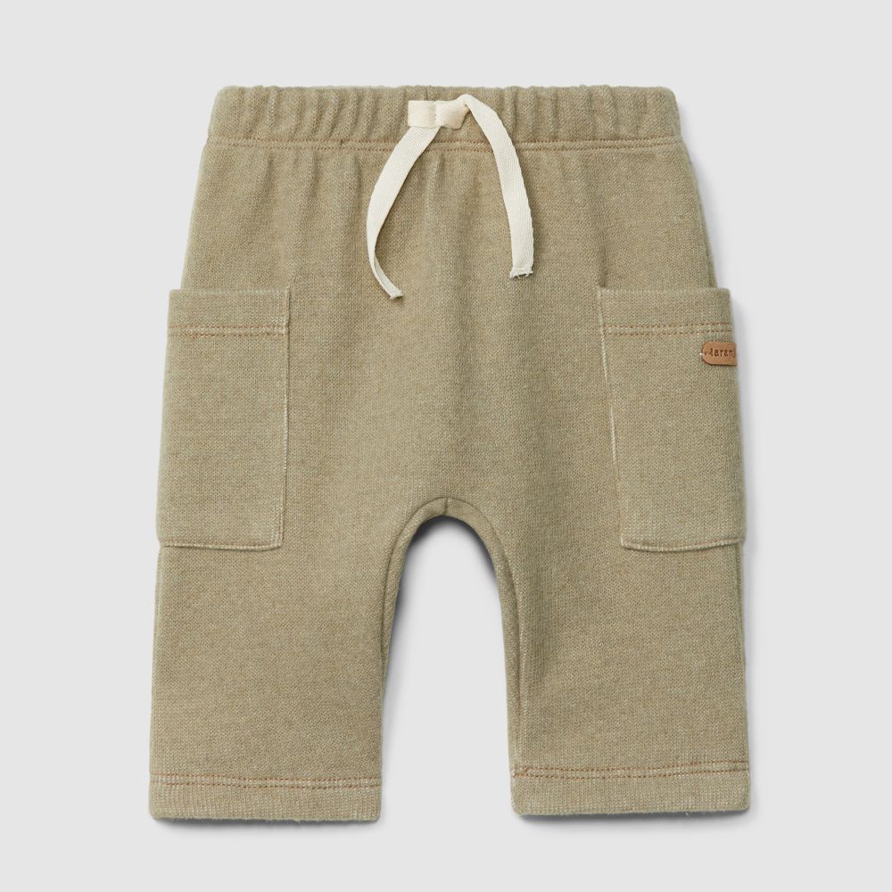 Calças pull-up em malha dupla com bolsos - Laranjinha