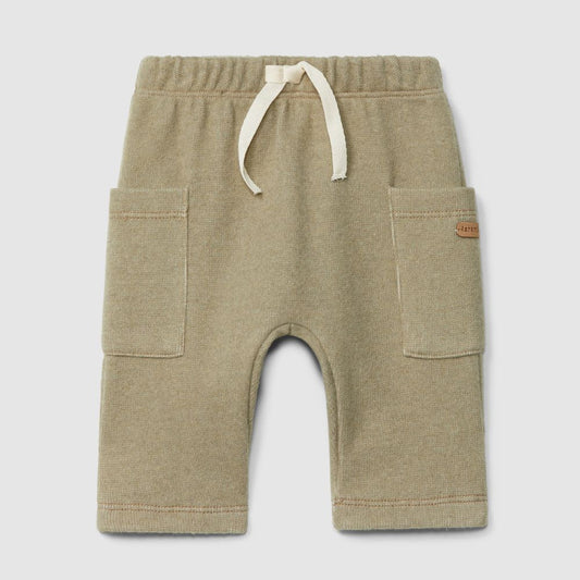 Calças pull-up em malha dupla com bolsos - Laranjinha