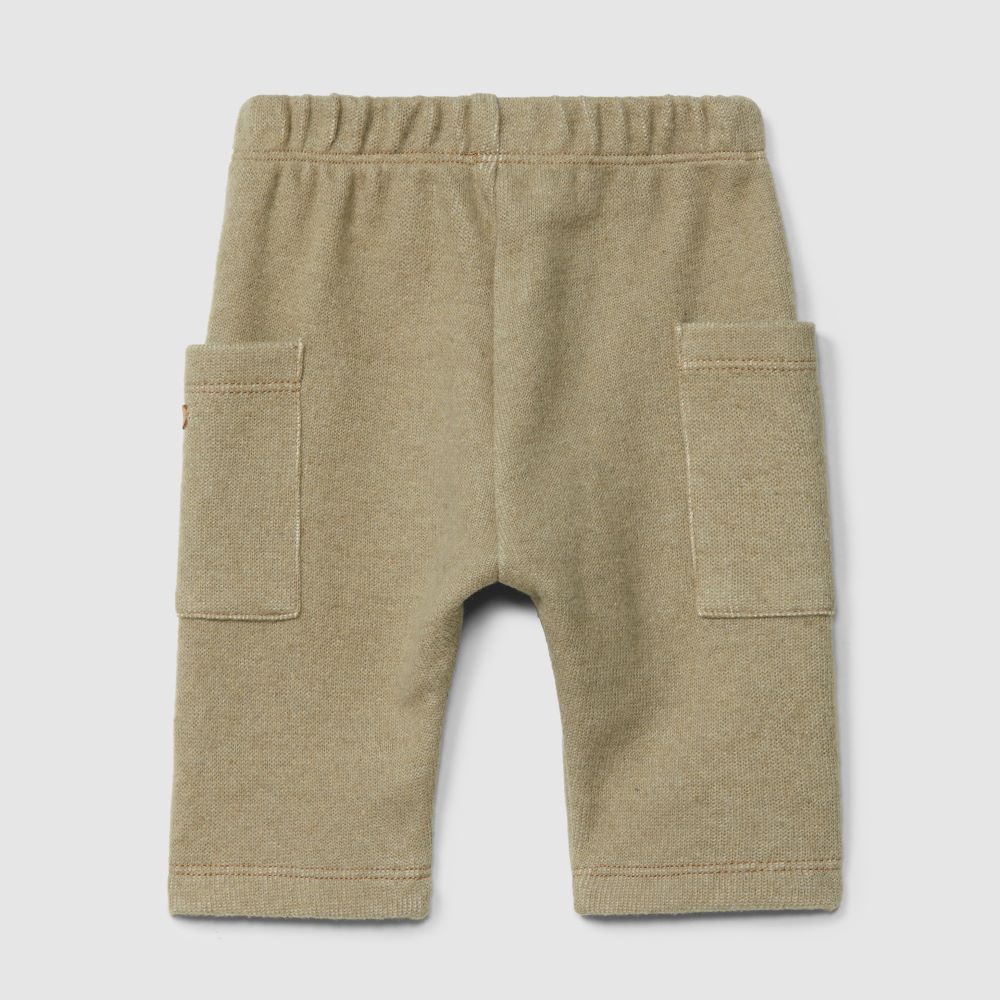 Calças pull-up em malha dupla com bolsos - Laranjinha