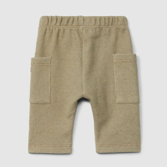 Calças pull-up em malha dupla com bolsos - Laranjinha