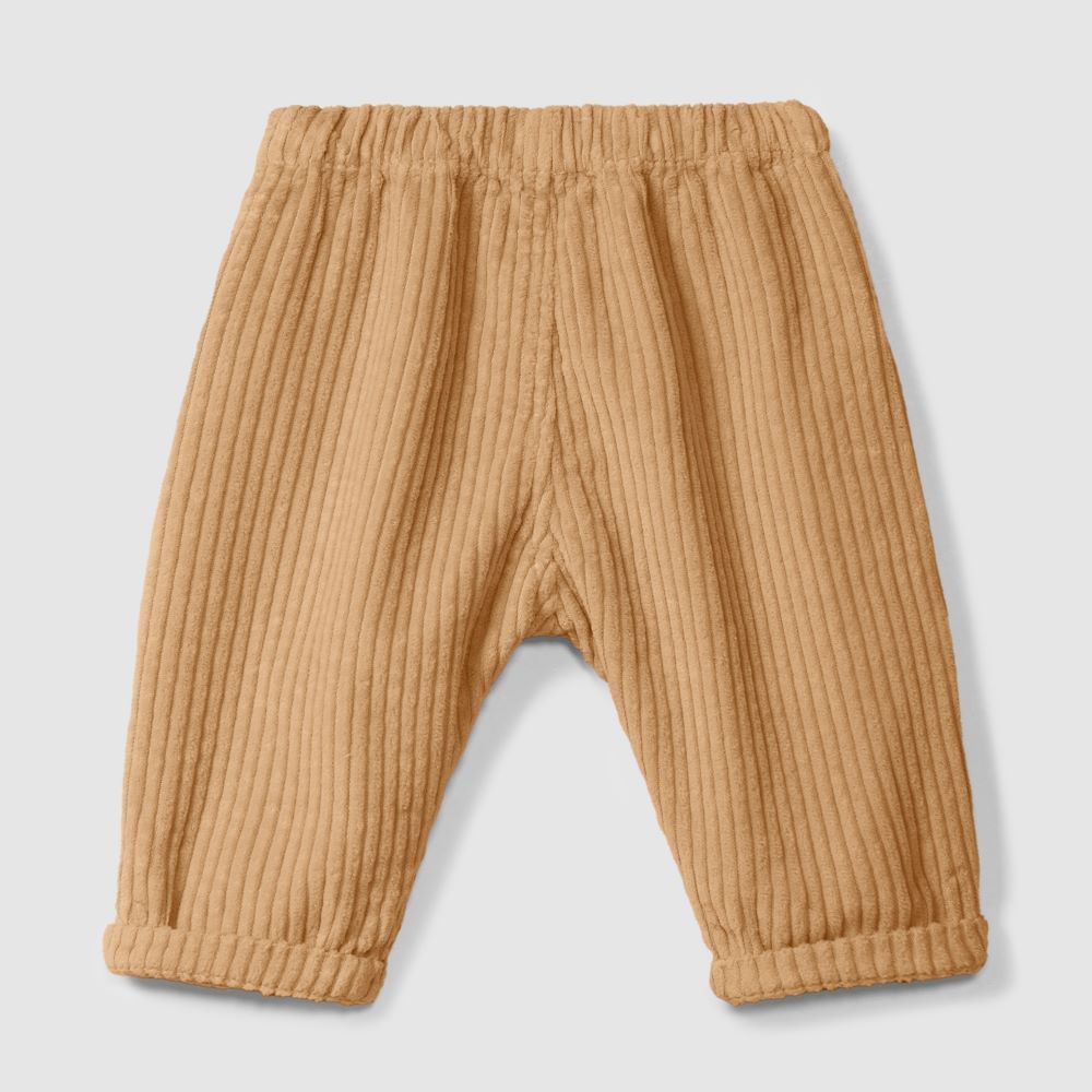 Calças pull-up em veludo canelado com bolso amêndoa - snug