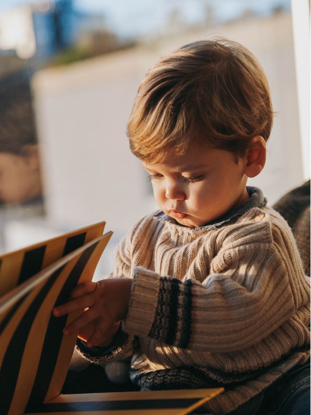 Camisola tricotada com barra de riscas - Snug