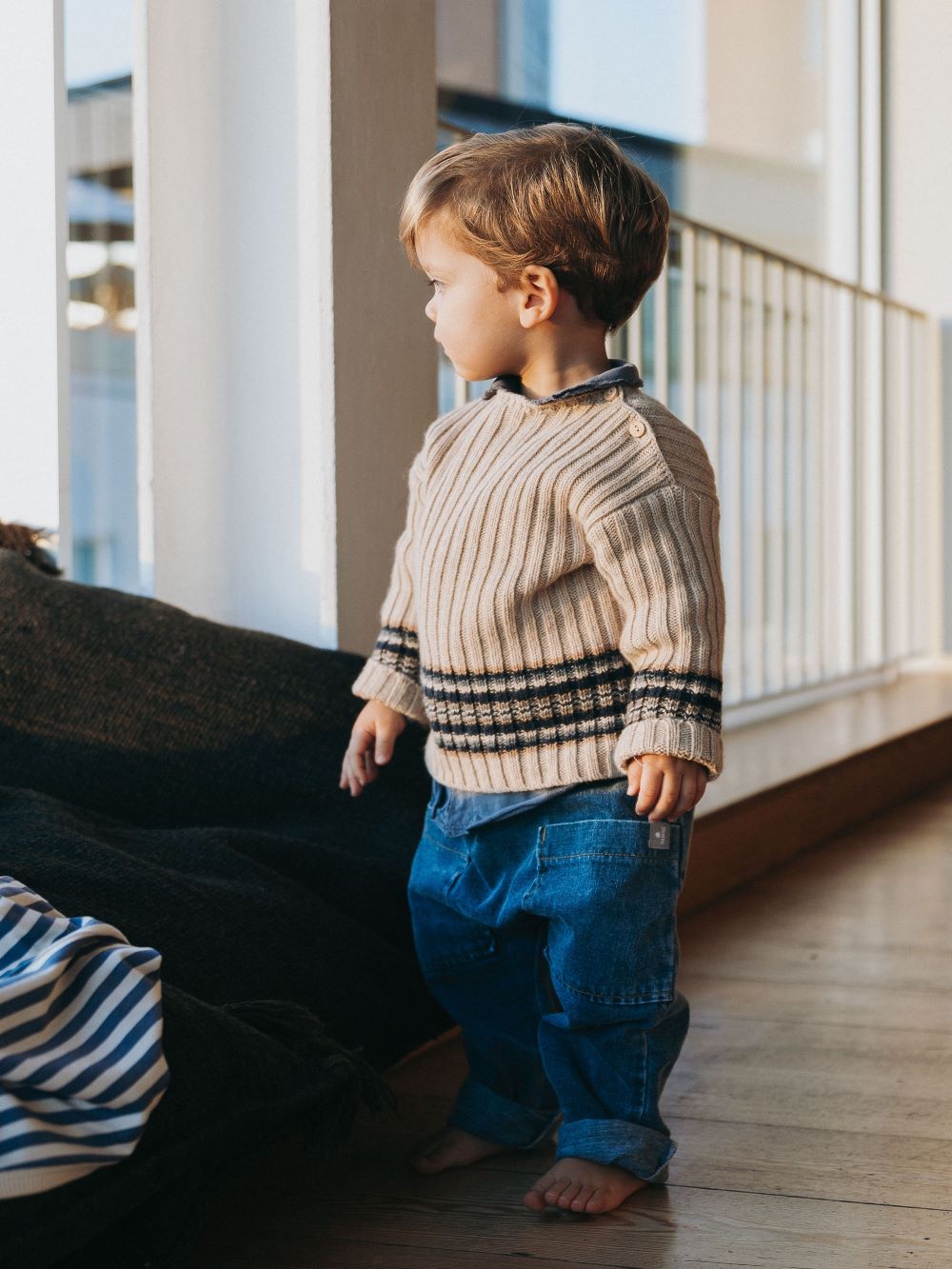 Camisola tricotada com barra de riscas - Snug
