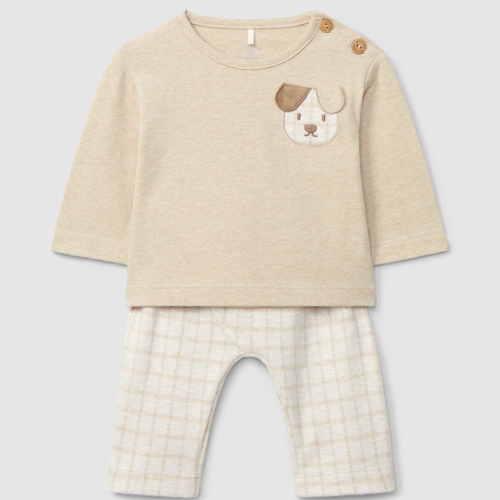 Conjunto de duas peças malha jacquard - Laranjinha