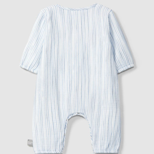 Fatinho em gaze estampada azul riscas- Snug