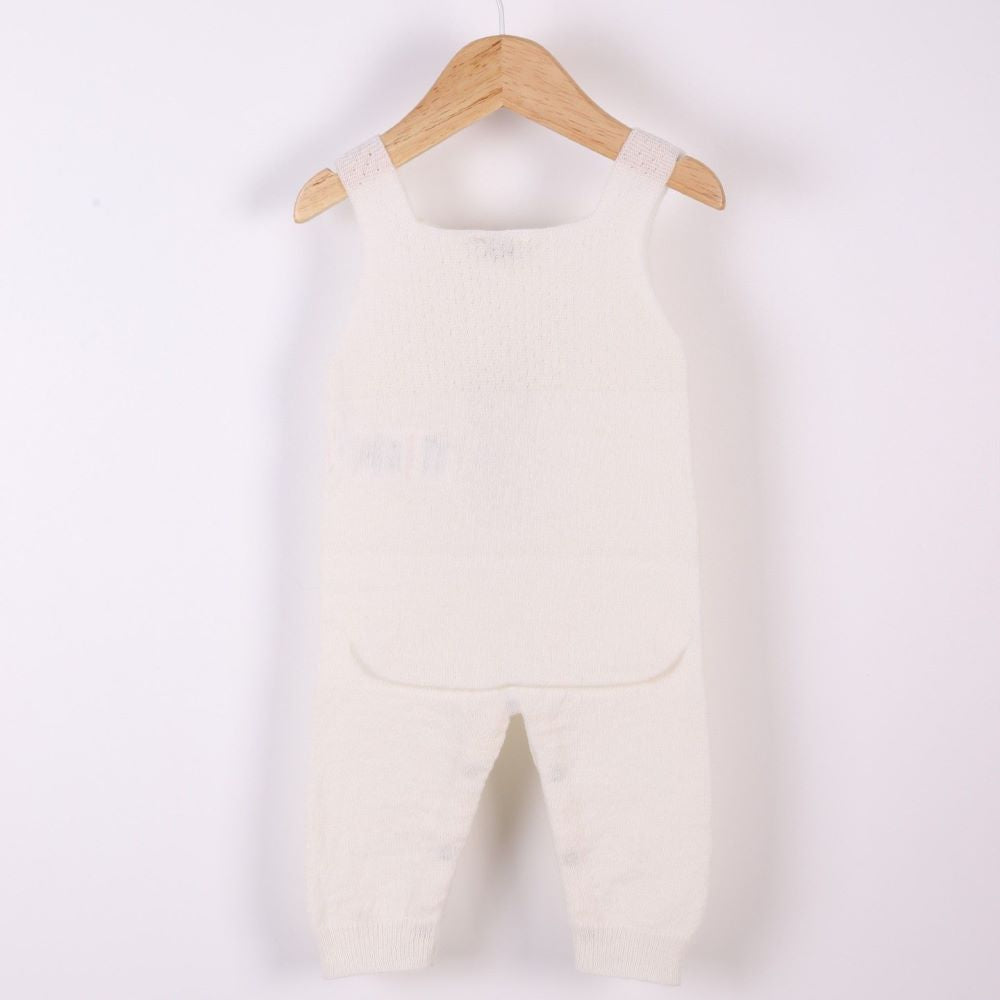 Jardineiras tricotadas em lã merino e caxemira Pérola | LITTLE LOVE - Wedoble