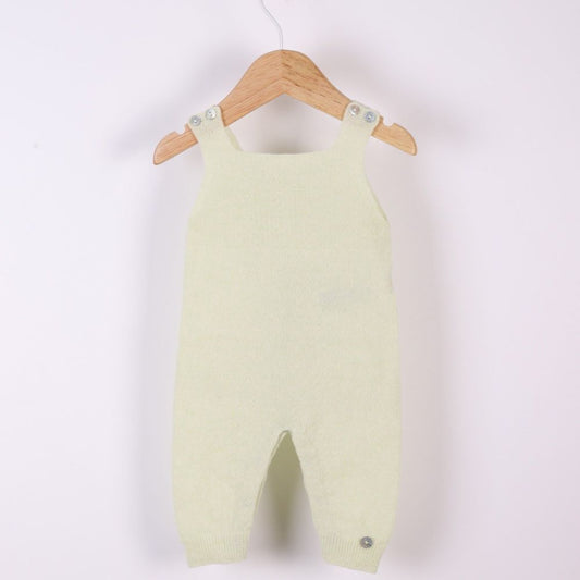 Jardineiras tricotadas em lã merino e caxemira Verde| LITTLE LOVE - Wedoble