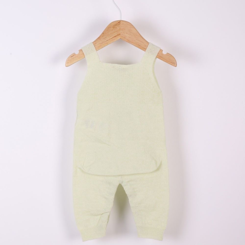 Jardineiras tricotadas em lã merino e caxemira Verde| LITTLE LOVE - Wedoble