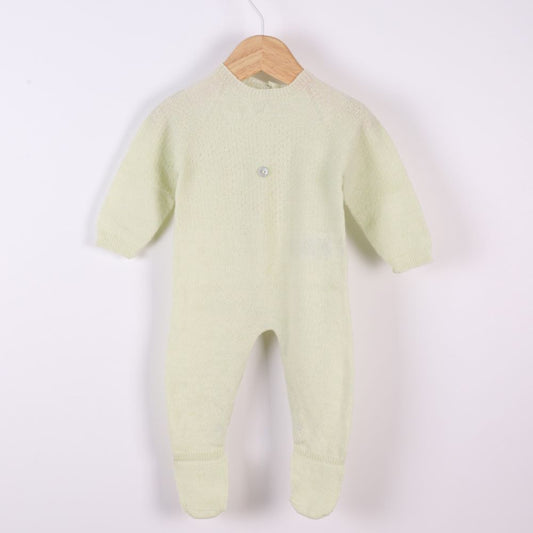 Babygrow tricotado em lã merino e caxemira Verde | LITTLE LOVE - Wedoble
