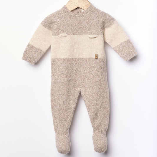 Babygrow com ursinho tricotado em lã merino | LITTLE TEDDY BEAR - Wedoble