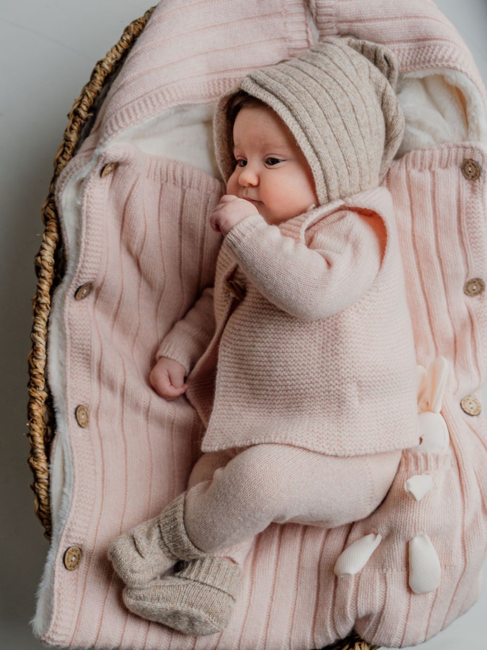 Touca tricotada em lã merino | LITTLE TEDDY BEAR - Wedoble