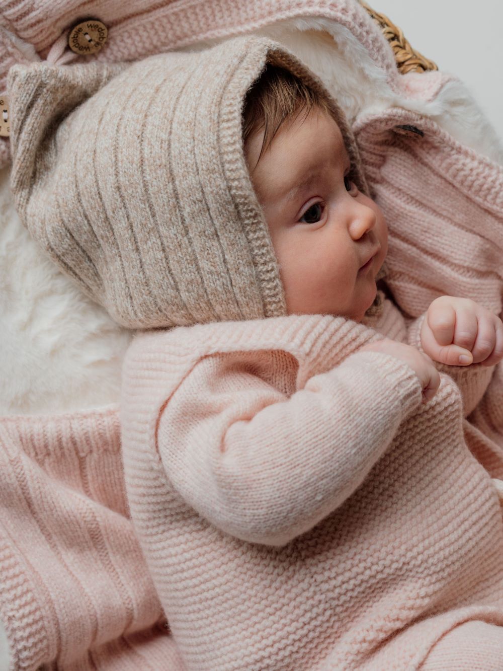 Touca tricotada em lã merino | LITTLE TEDDY BEAR - Wedoble