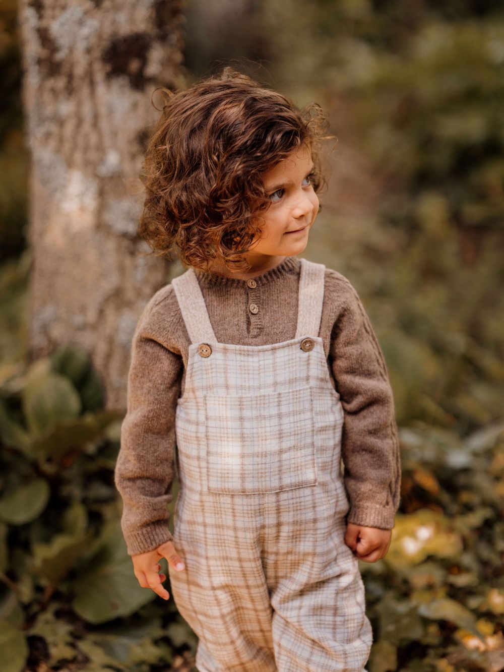 Jardineiras com padrão xadrez tartan | LITTLE TEDDY BEAR - Wedoble