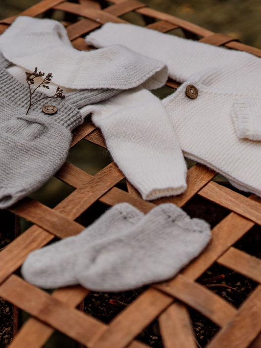 Meia tricotados em lã merino | SNOWFLAKE - Wedoble