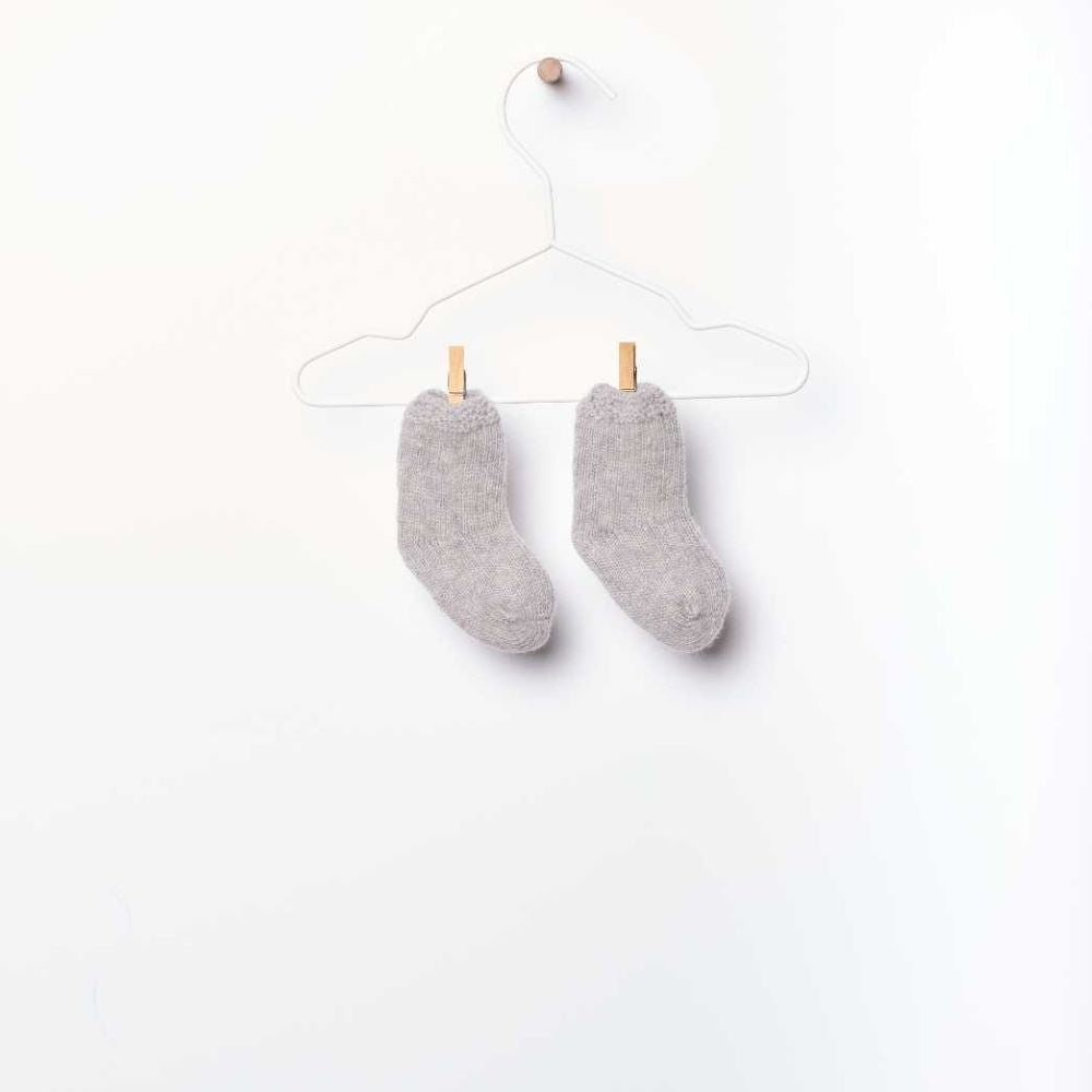 Meia tricotados em lã merino | SNOWFLAKE - Wedoble