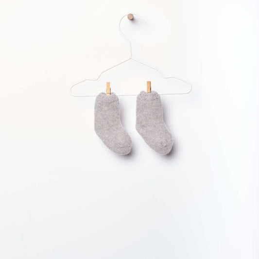 Meia tricotados em lã merino | SNOWFLAKE - Wedoble