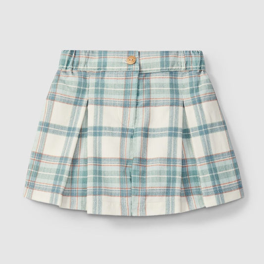 Short en velours côtelé à carreaux - Orange