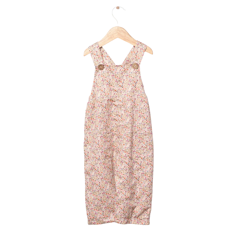 Jardineiras de algodão com padrão floral | SCHOOL AND FUN - Wedoble