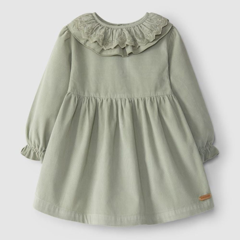 Robe à col volanté en broderie anglaise - Laranjinha