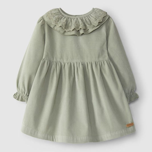 Robe à col volanté en broderie anglaise - Laranjinha