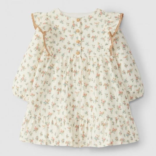 Robe en mousseline fleurie - Orange