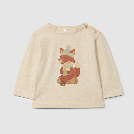 Longsleeve raposa a beber chocolate quen - Laranjinha