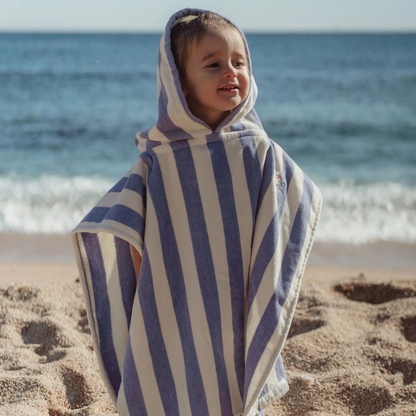 Poncho de Praia Dreamy Purple Stripe - Little Dutch