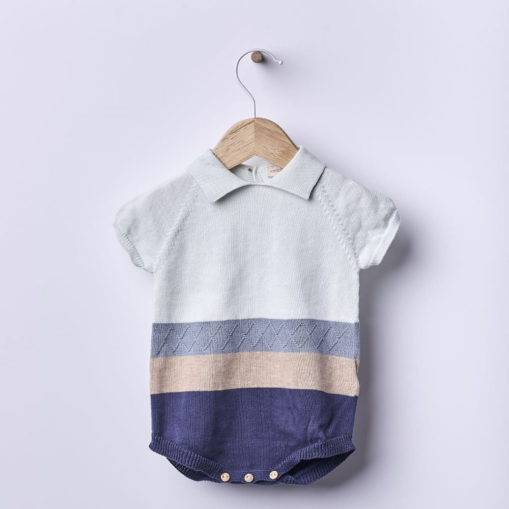 Fofo polo de manga curta tricotado em algodão | SEA BREEZE - Wedoble
