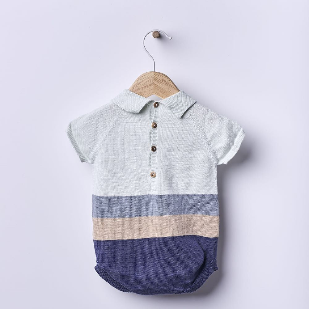 Fofo polo de manga curta tricotado em algodão | SEA BREEZE - Wedoble