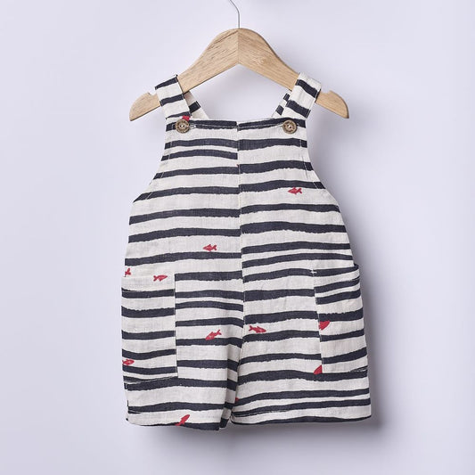 Jardineiras curtas de linho | NAVY CODE - Wedoble