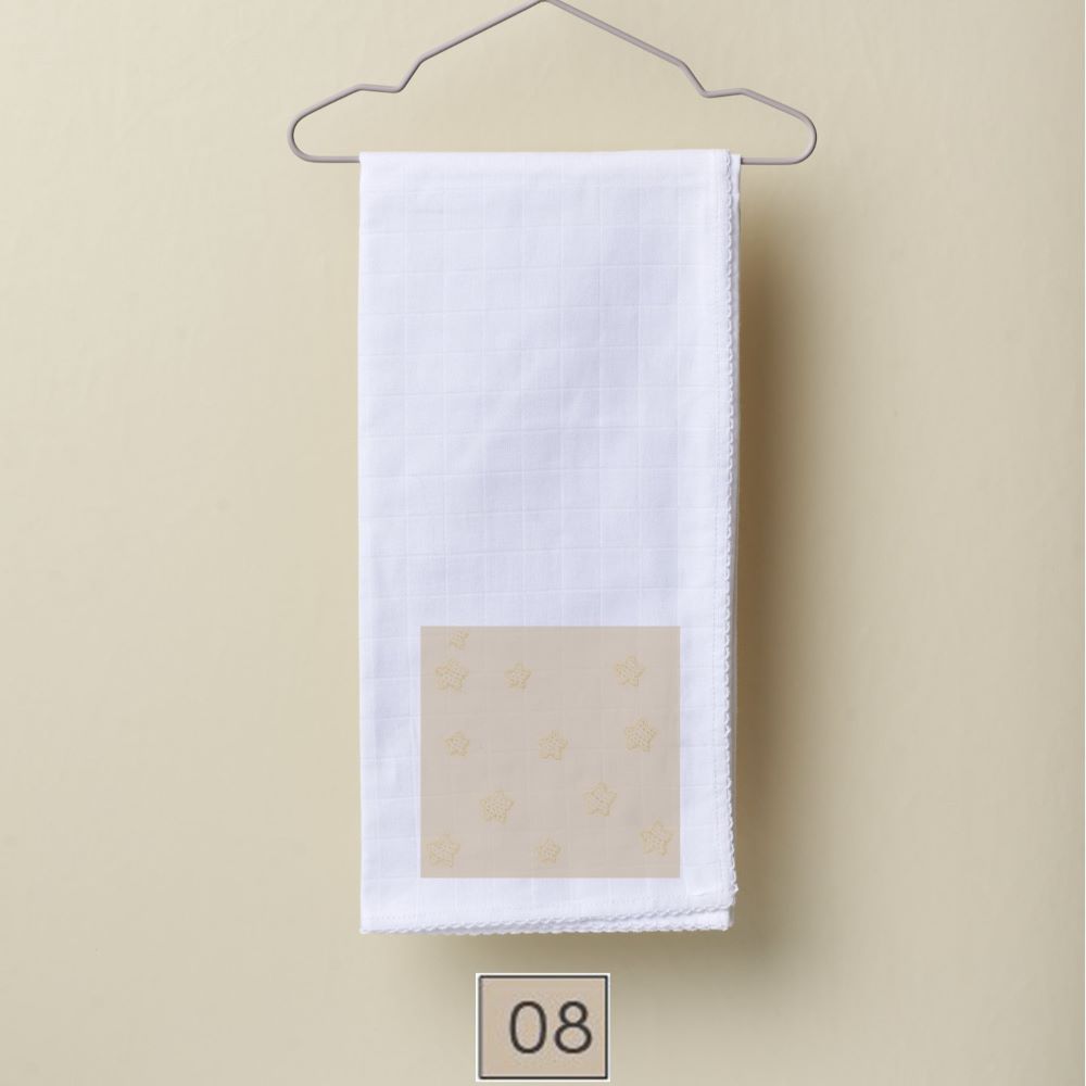 Fralda de pano bordada com pequenas estrelinhas | BOUNDLESS LOVE - Wedoble