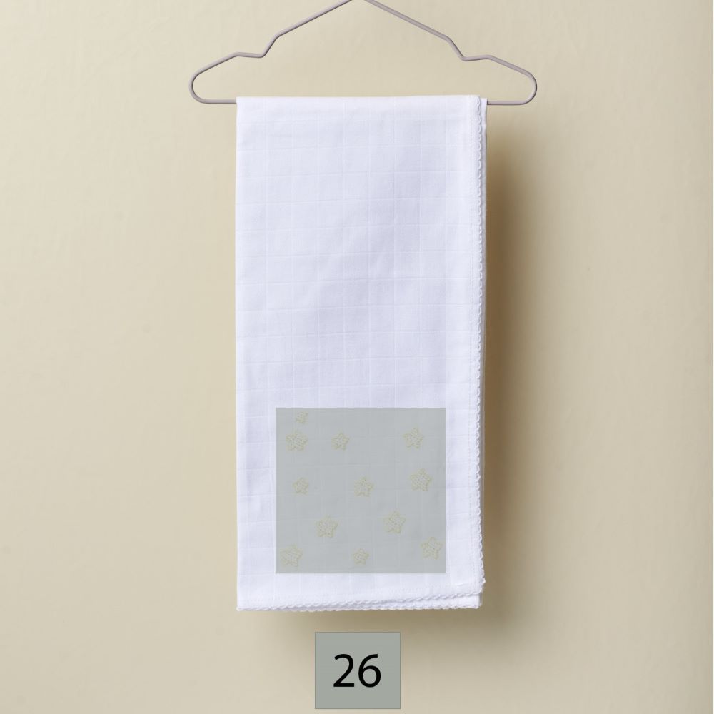 Fralda de pano bordada com pequenas estrelinhas | BOUNDLESS LOVE - Wedoble