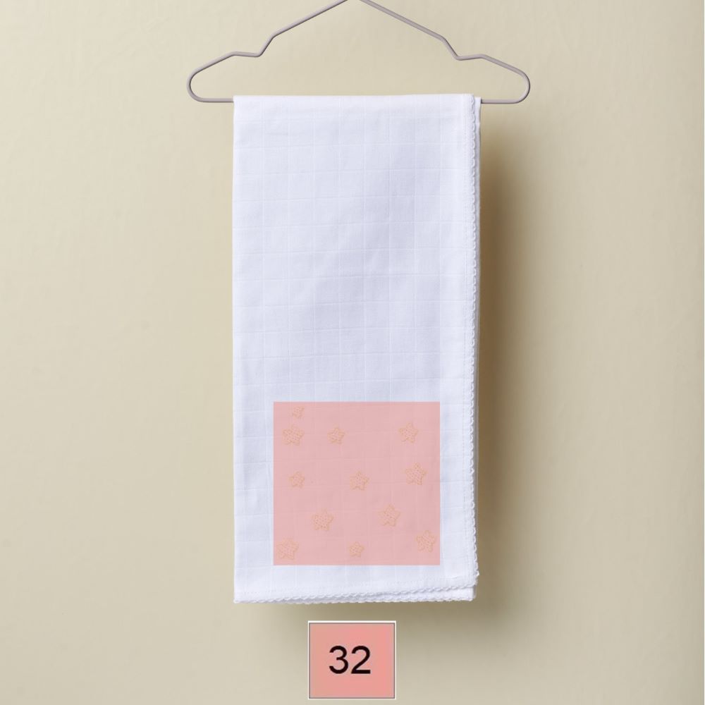 Fralda de pano bordada com pequenas estrelinhas | BOUNDLESS LOVE - Wedoble