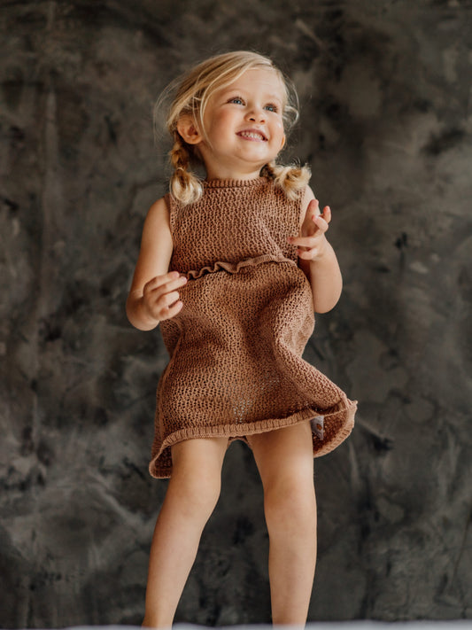 Vestido tricotado em algodão orgânico | SEA BREEZE - Wedoble