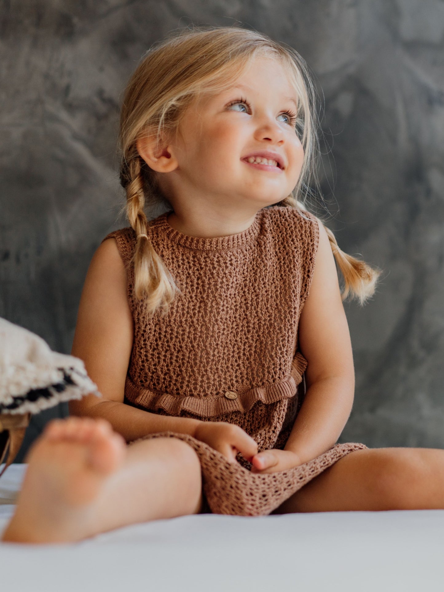 Vestido tricotado em algodão orgânico | SEA BREEZE - Wedoble