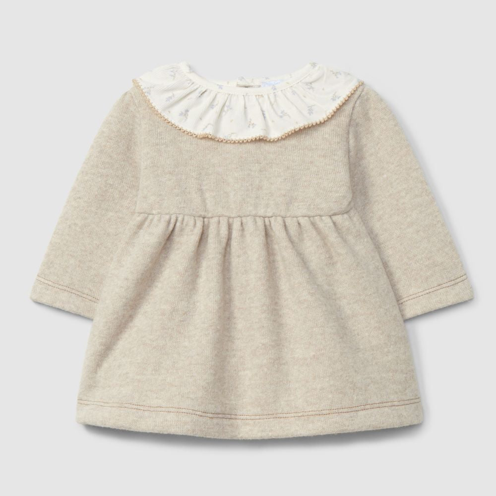 Vestido com gola de folho estampado - Laranjinha