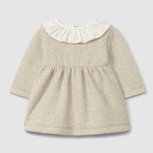 Vestido com gola de folho estampado - Laranjinha