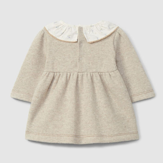 Vestido com gola de folho estampado - Laranjinha