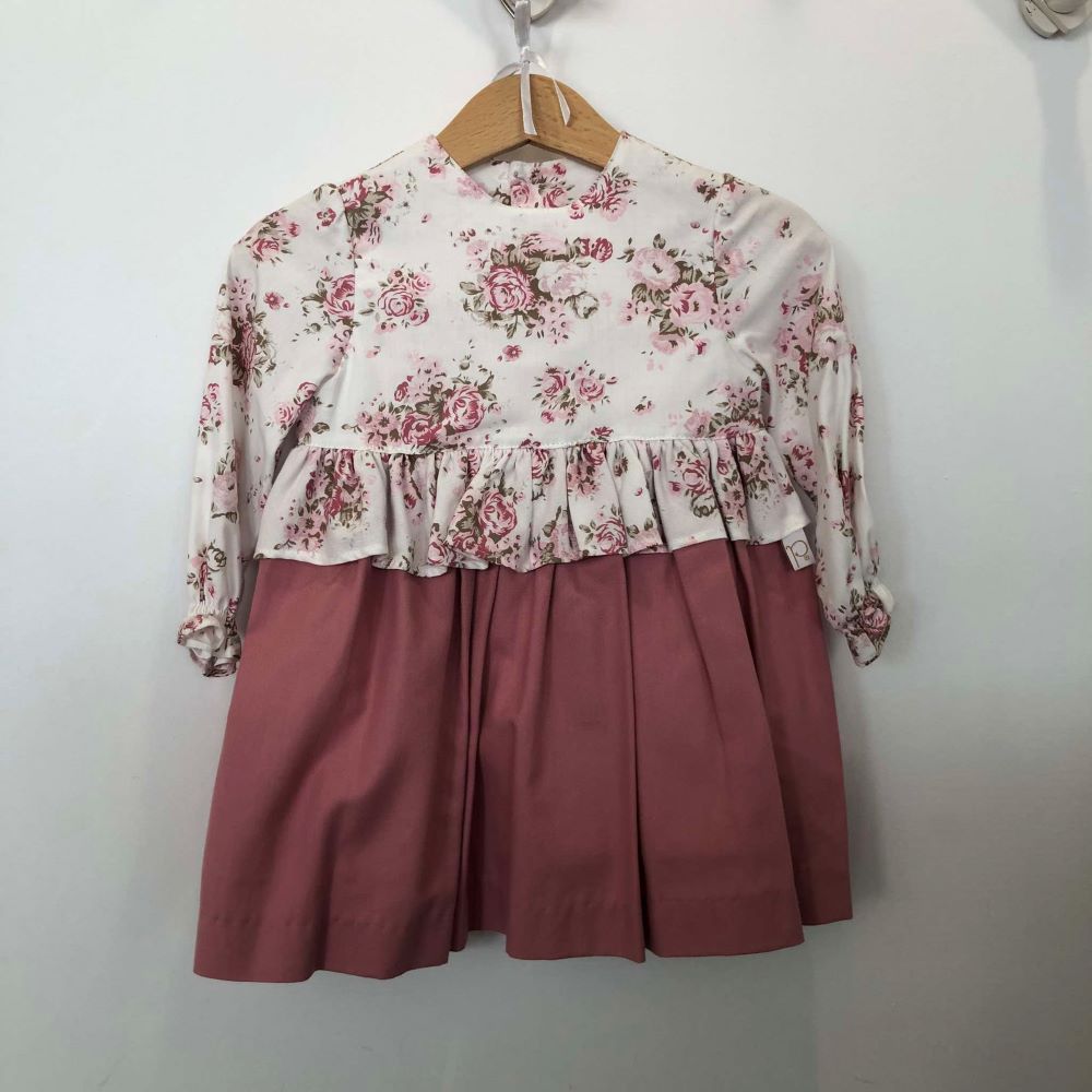 Robe fleurie rose à volants - Puer