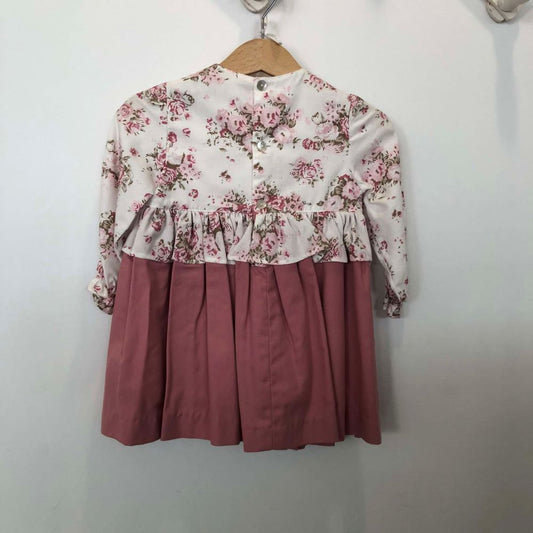 Vestido de Flores Rosa com Folho - Puer