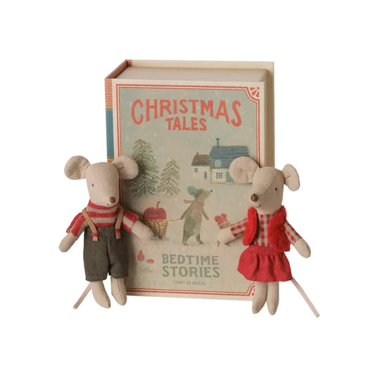 Christmas Twin Mice Little Sister & Brother in Book - Maileg