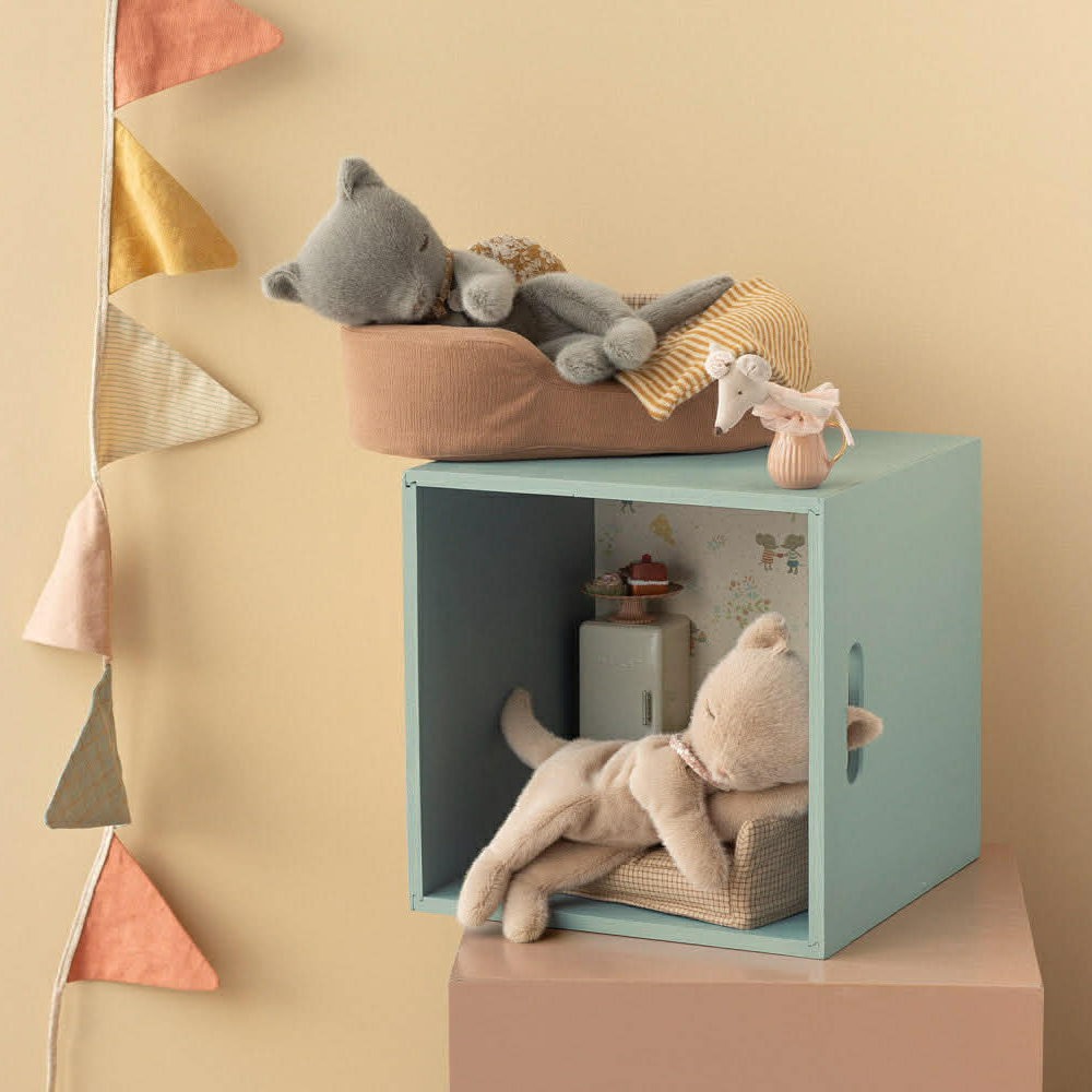 Sleeping kitten plush, Small Cream peach - Maileg