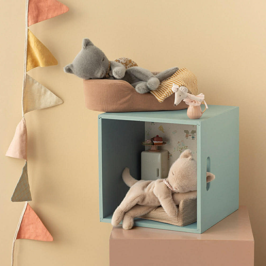 Sleeping kitten plush, Small Cream peach - Maileg