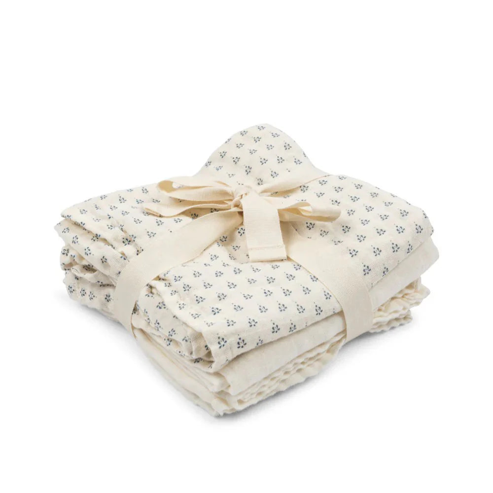 Pack 3 Fraldas de musselina em algodão orgânico Punto Blu - Fanga Fontana - Konges Slojd