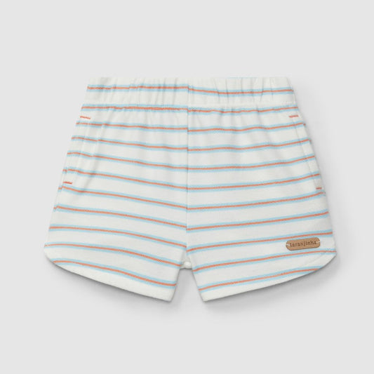 Calções pull-up em felpa de riscas multicolor - Laranjinha